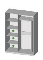 Шафа-купе 2.1 Milano (130х60х200/210/220) S-LINE SENAM
